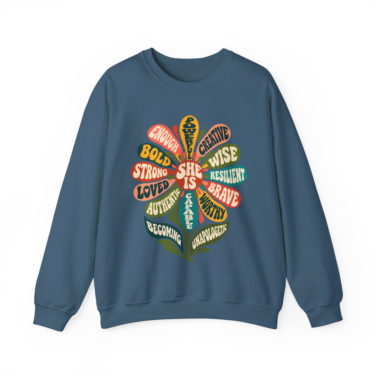 She Is Floral Affirmation Sweatshirt