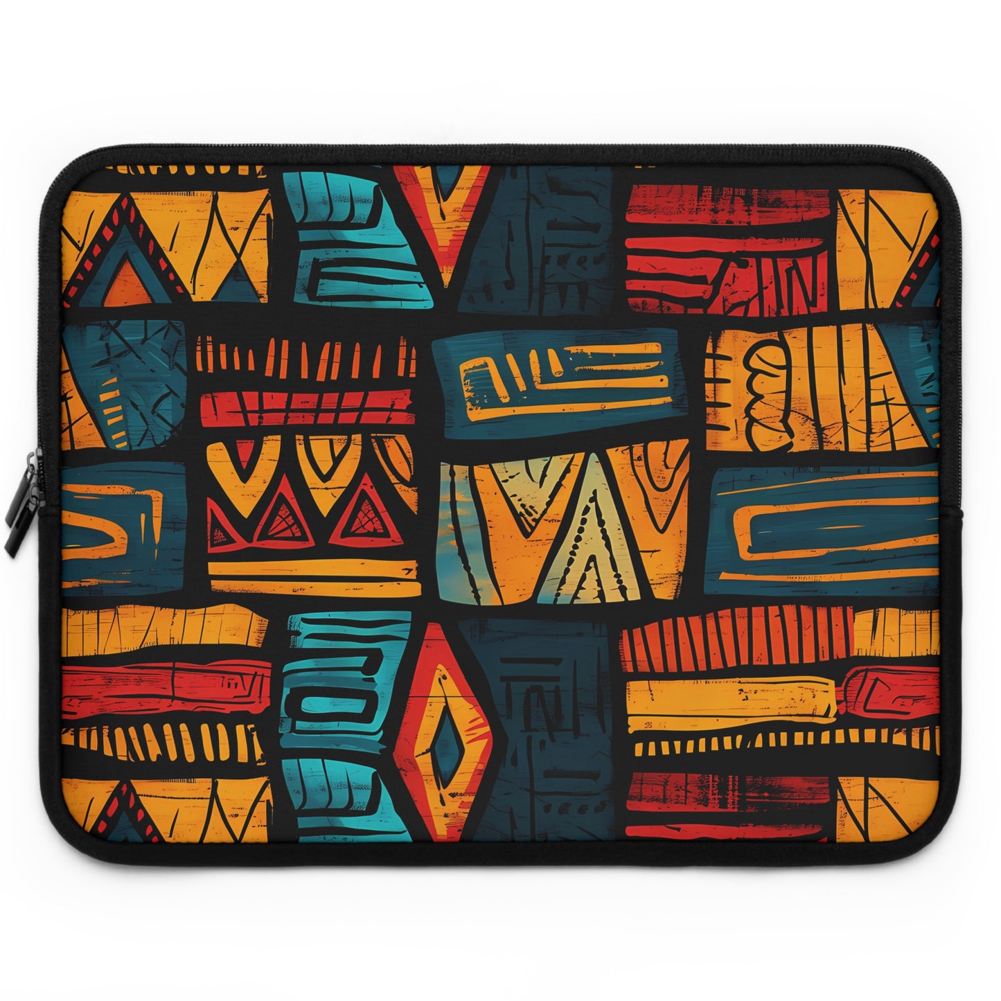 African Tribal Art Laptop Sleeve - Orange