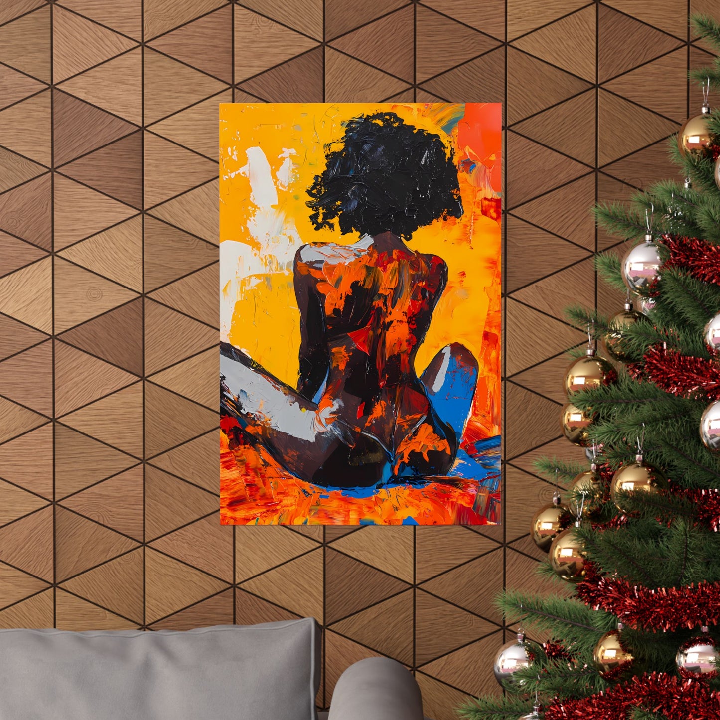 Bold Afrocentric Beauty Abstract Art Print - Vertical Posters