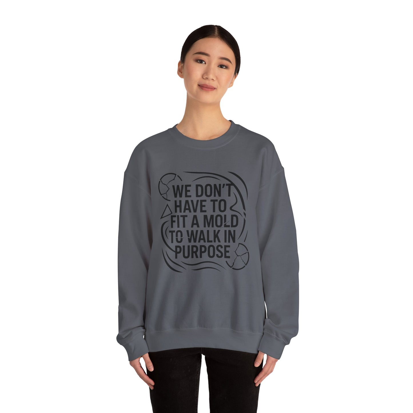 Purposeful Walk Inspirational Crewneck Sweatshirt for Every Occasion - Unisex Cozy Apparel, Gift for Friends, Motivational Clothing, Casual Wear