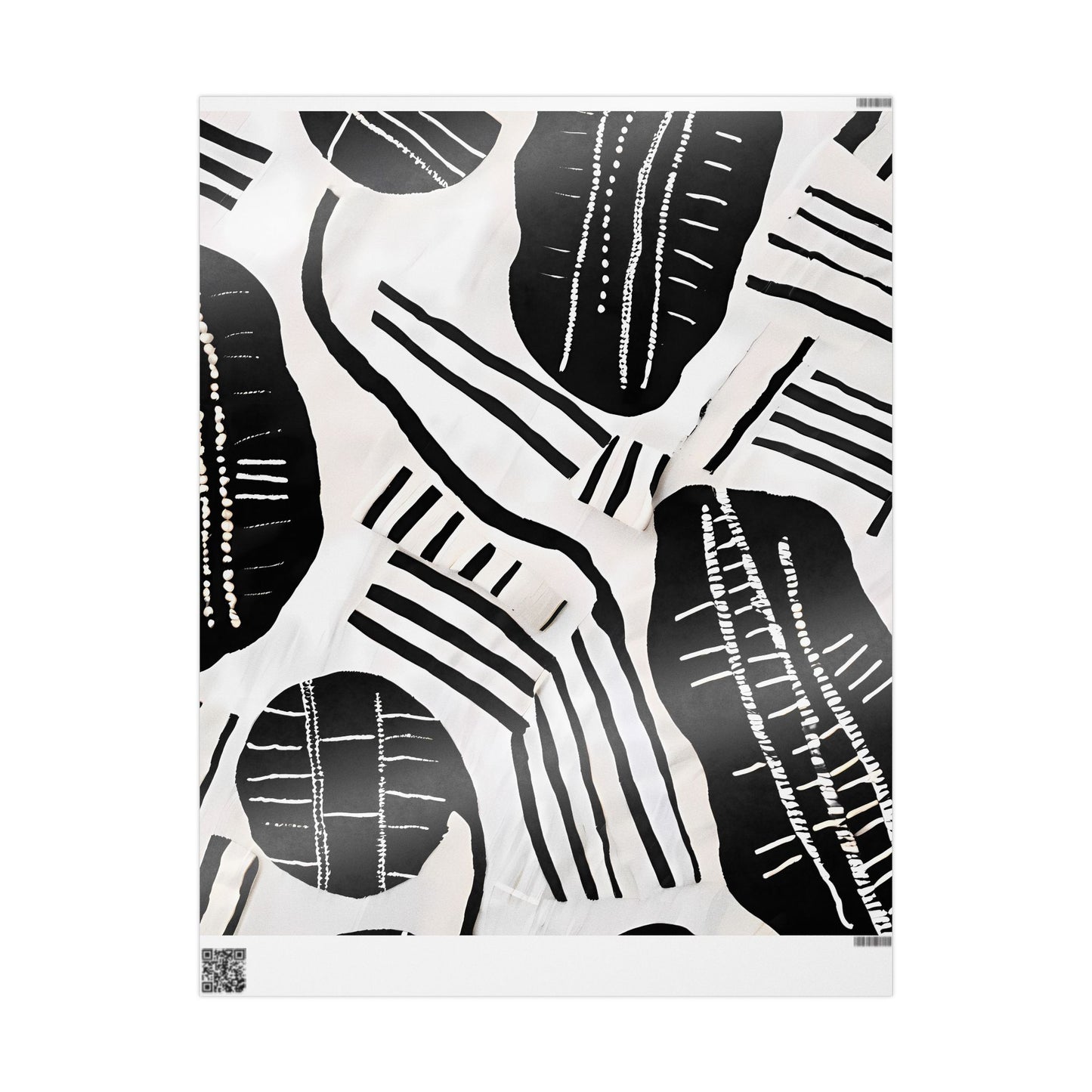 Abstract Tribal Patterns Gift Wrap – Monochrome Design