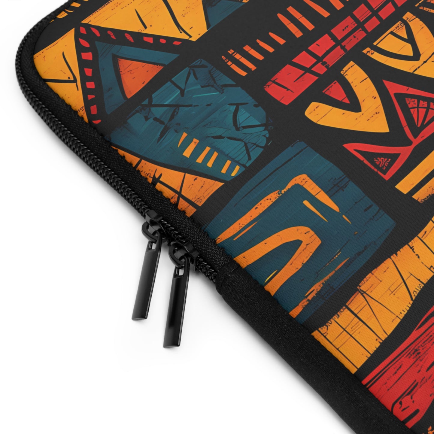 African Tribal Art Laptop Sleeve - Orange