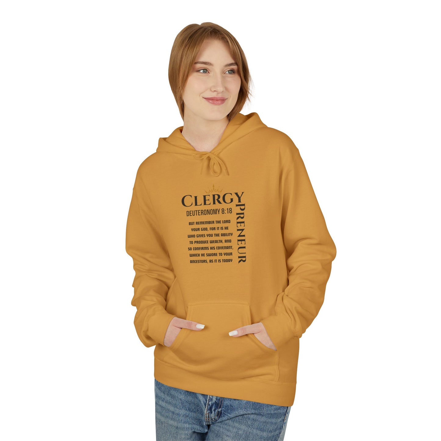 ClergyPreneur Hoodie - Faith Based Unisex Fleece Hoodie for Entrepreneurs with Kingdom Mindset