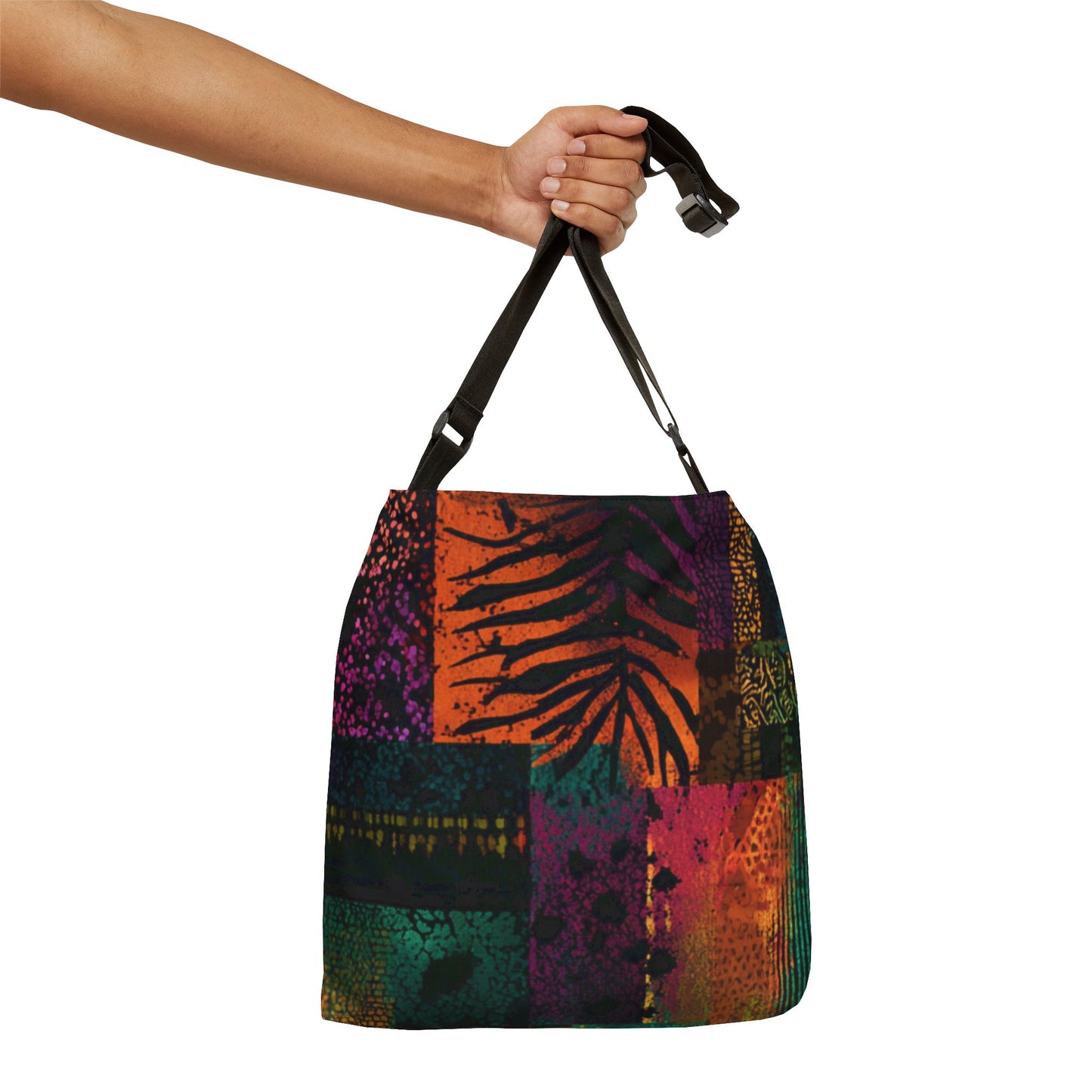 Urban Safari Boho Bag – Afrocentric Animal Print Patchwork Art in Bold Earth Tones
