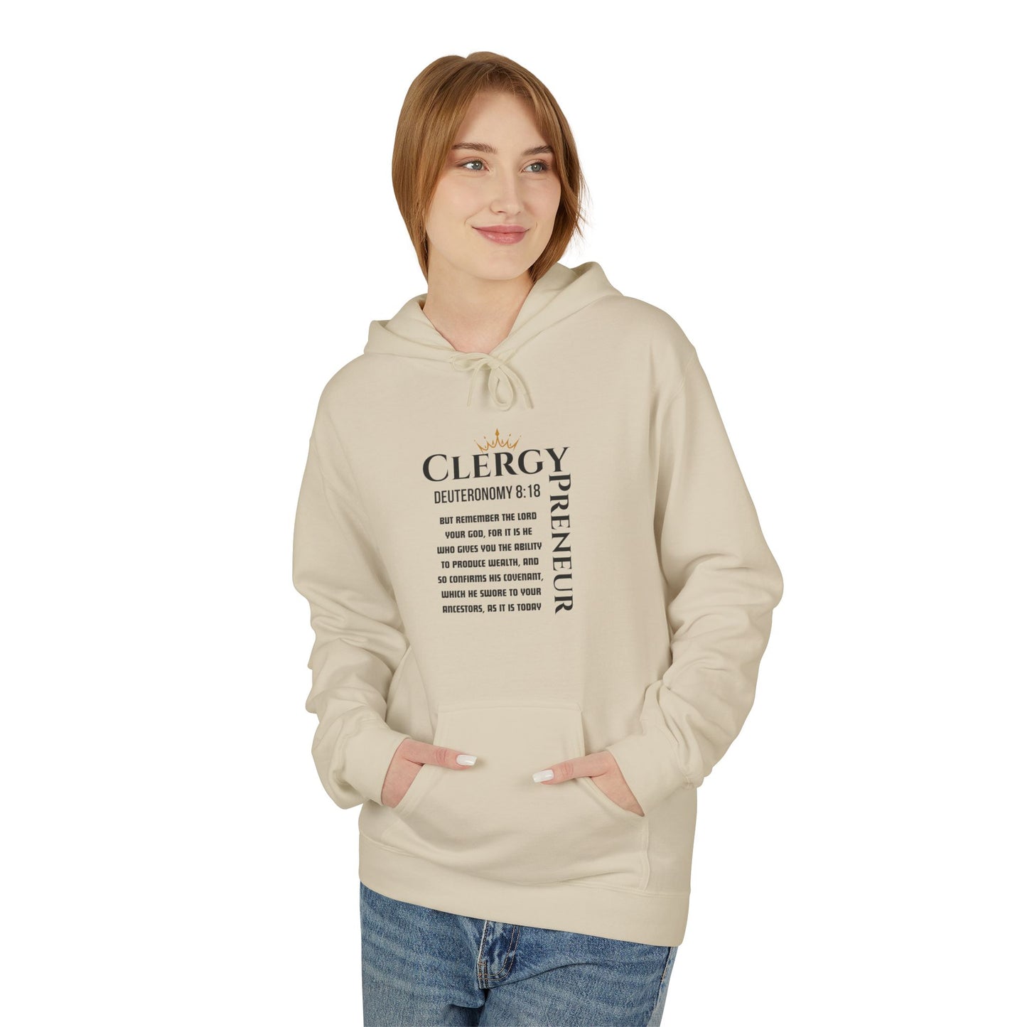 ClergyPreneur Hoodie - Faith Based Unisex Fleece Hoodie for Entrepreneurs with Kingdom Mindset