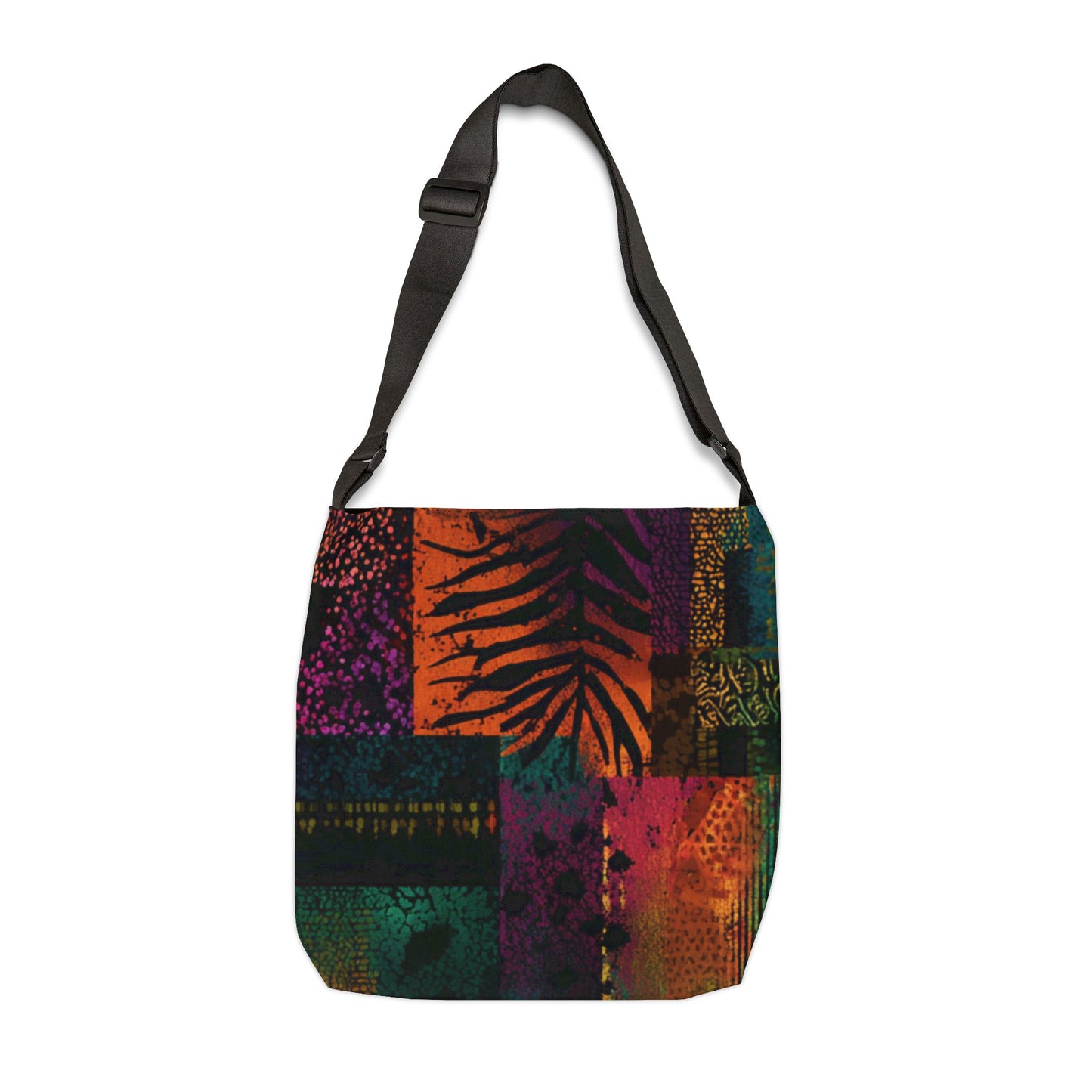 Urban Safari Boho Bag – Afrocentric Animal Print Patchwork Art in Bold Earth Tones