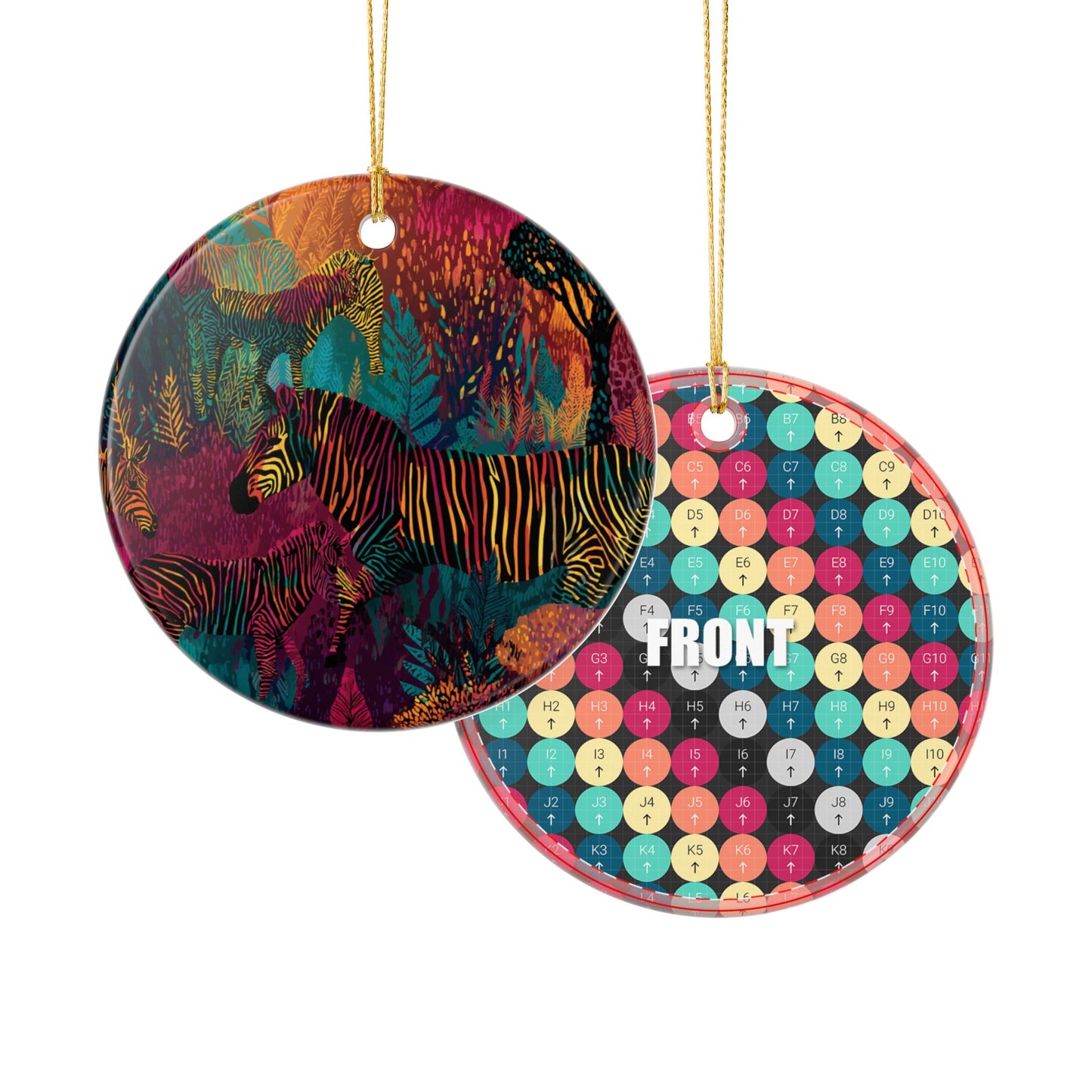 Stripes of the Savannah Ornament – Afrocentric Zebra Art in Vibrant Earth Tones