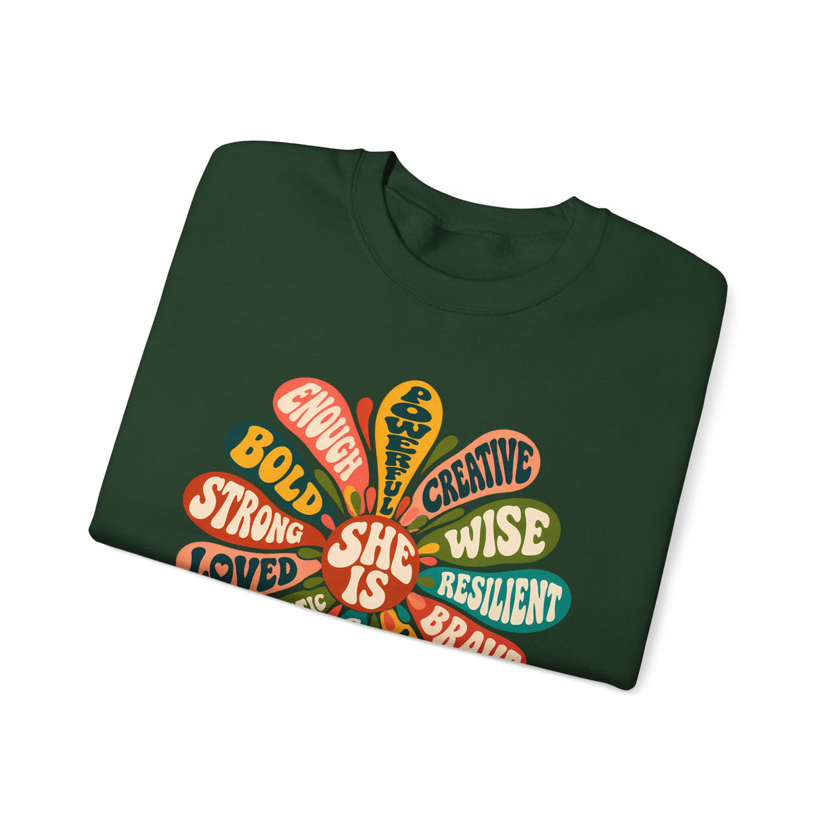 She Is Floral Affirmation Sweatshirt