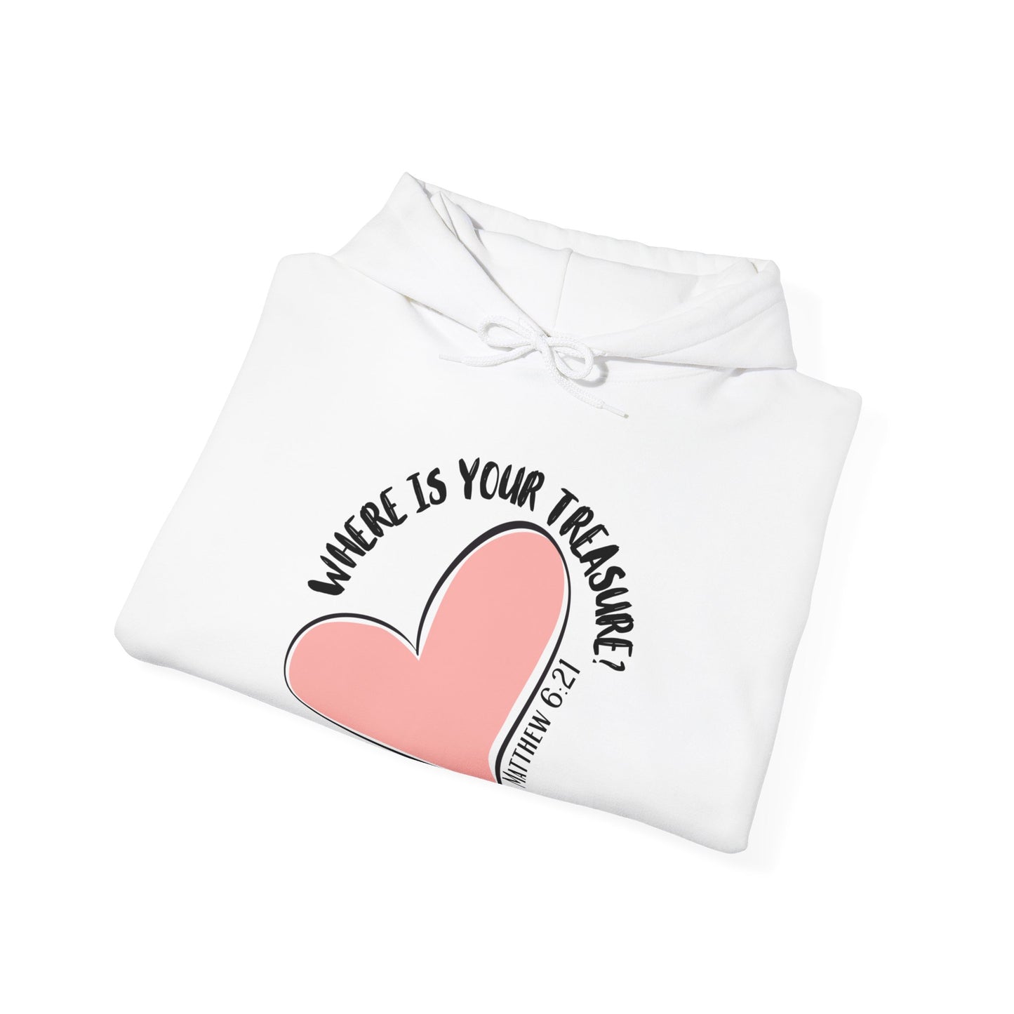 Pink Heart - Matthew 6:21 Hoodie