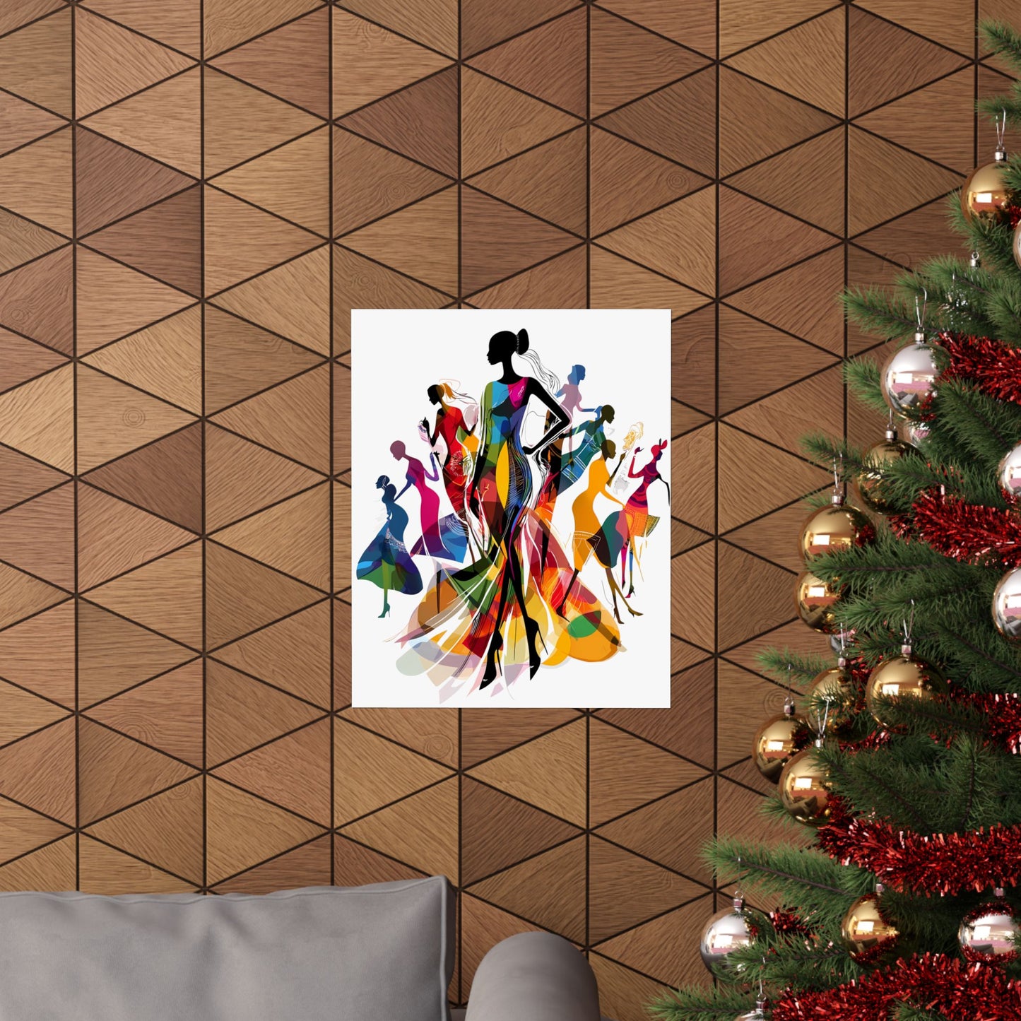 Vertical Posters - Empowered Women in Motion: Colorful African Silhouette Art Print