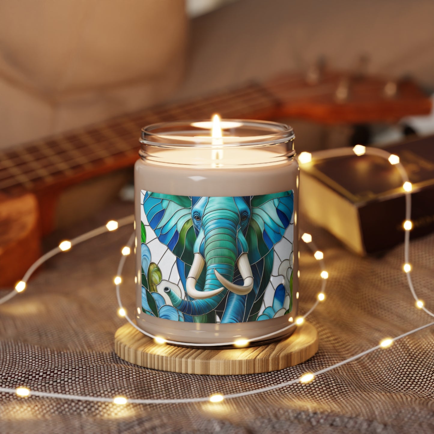 Stained Glass Elephant Candle