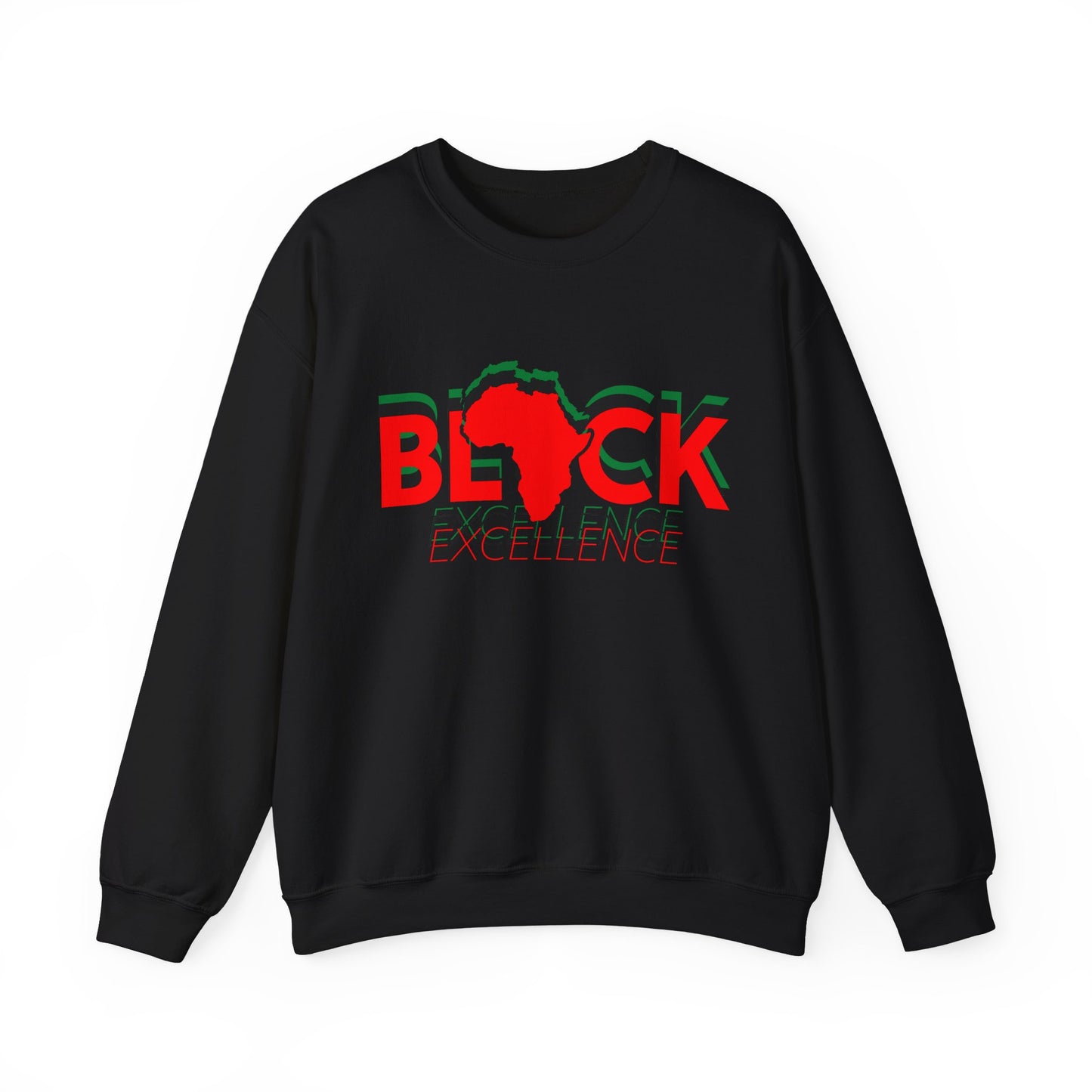 Black Excellence Crewneck Sweatshirt - Afrocentric Design for African Heritage Celebration