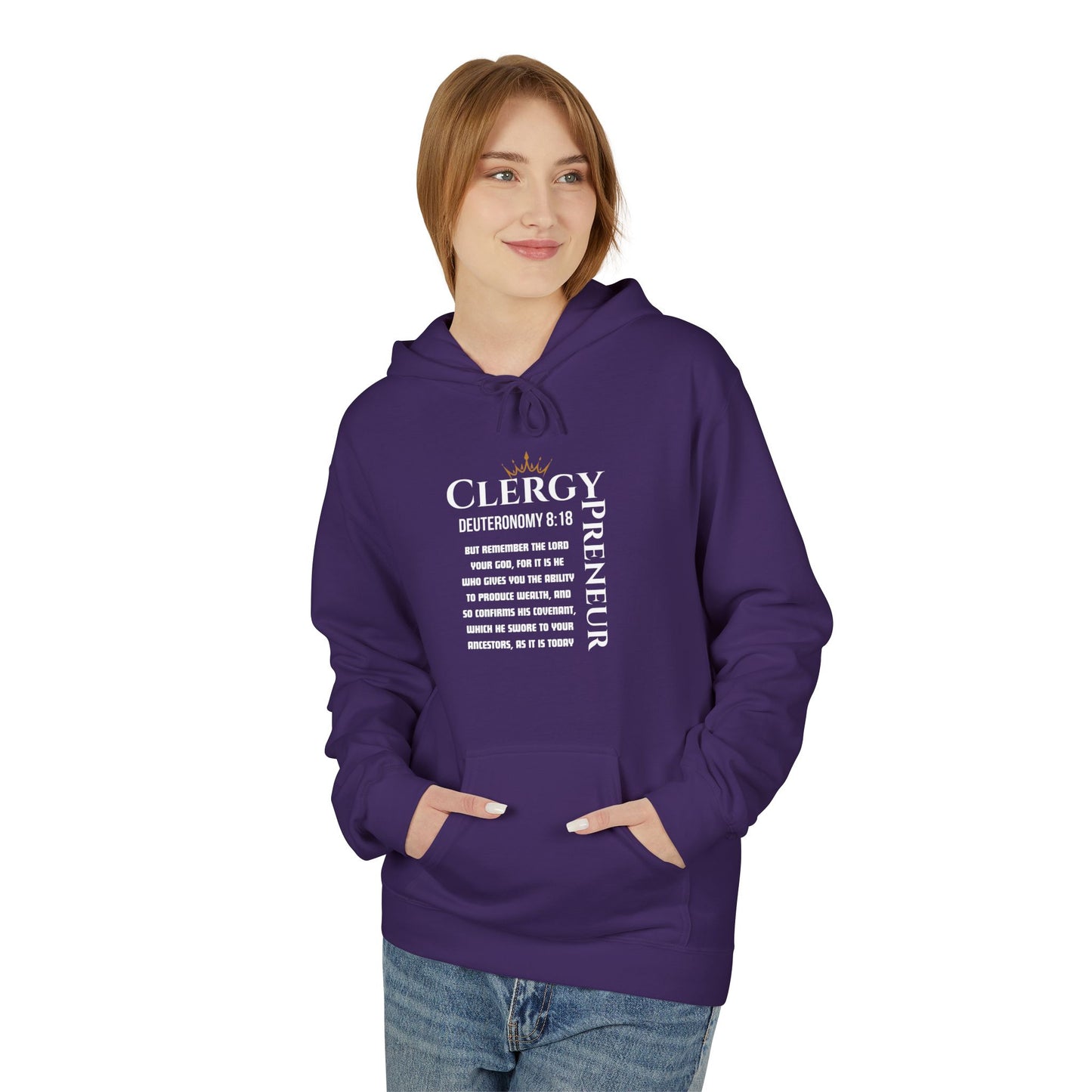 ClergyPreneur Hoodie - Faith Based Unisex Fleece Hoodie for Entrepreneurs with Kingdom Mindset