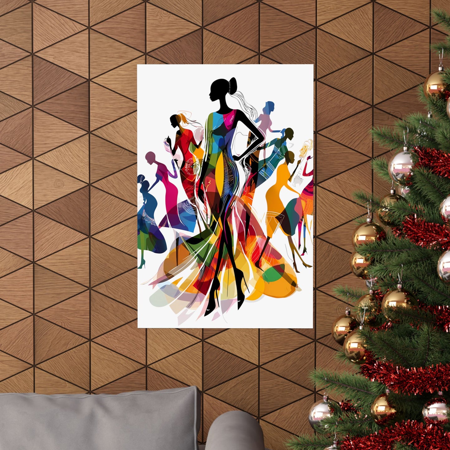 Vertical Posters - Empowered Women in Motion: Colorful African Silhouette Art Print