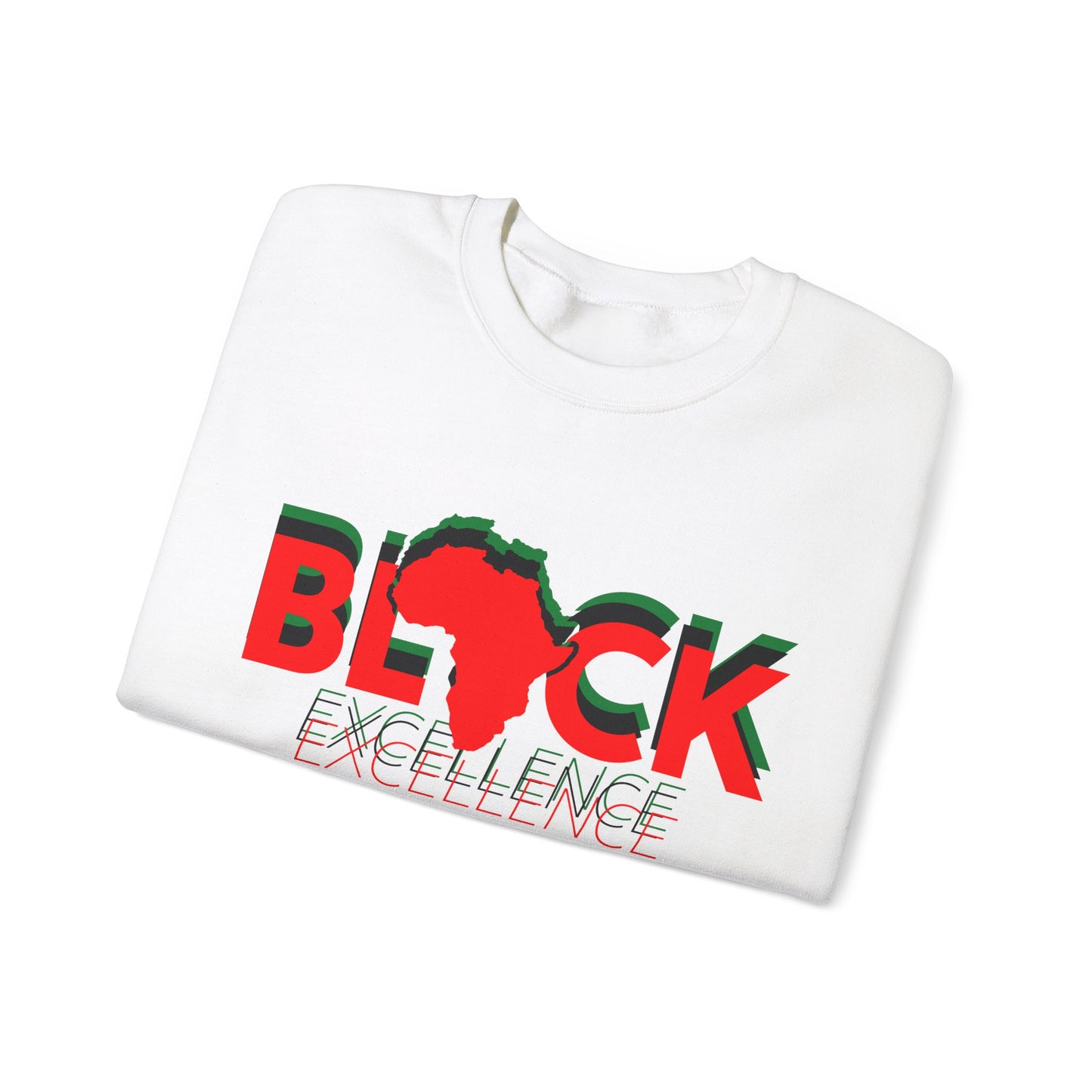 Black Excellence Crewneck Sweatshirt - Afrocentric Design for African Heritage Celebration