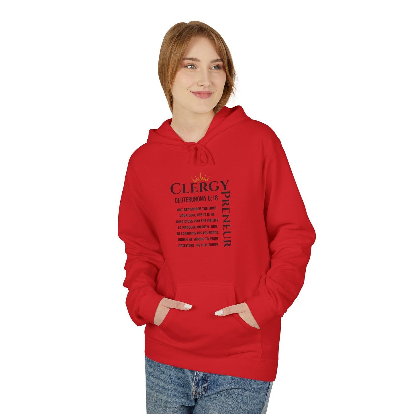 ClergyPreneur Hoodie - Faith Based Unisex Fleece Hoodie for Entrepreneurs with Kingdom Mindset