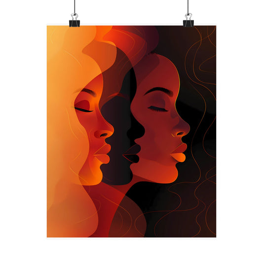 Bold Melanin Expressions: Afrocentric Abstract Art Celebrating Diversity - Vertical Posters