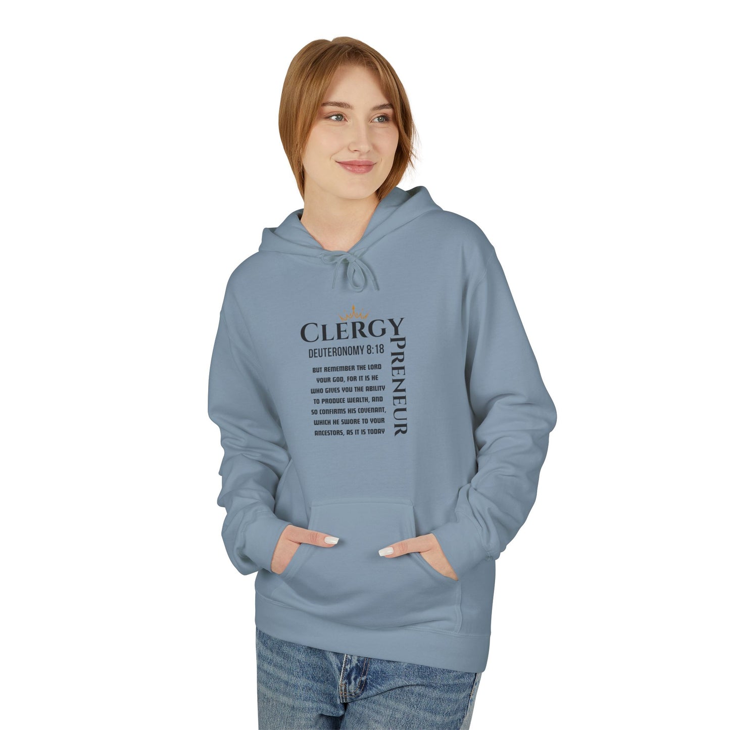 ClergyPreneur Hoodie - Faith Based Unisex Fleece Hoodie for Entrepreneurs with Kingdom Mindset