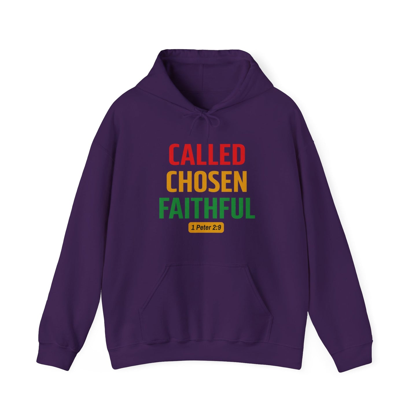 Called Chosen Faithful Hoodie — 1 Peter 2:9 Christian Faith Sweatshirt