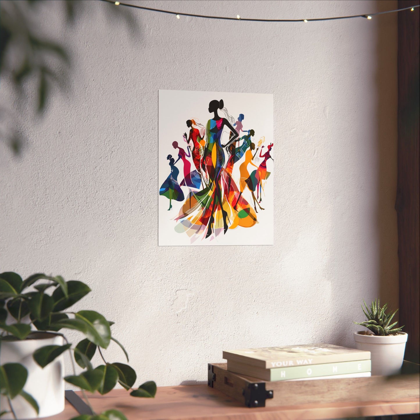 Vertical Posters - Empowered Women in Motion: Colorful African Silhouette Art Print