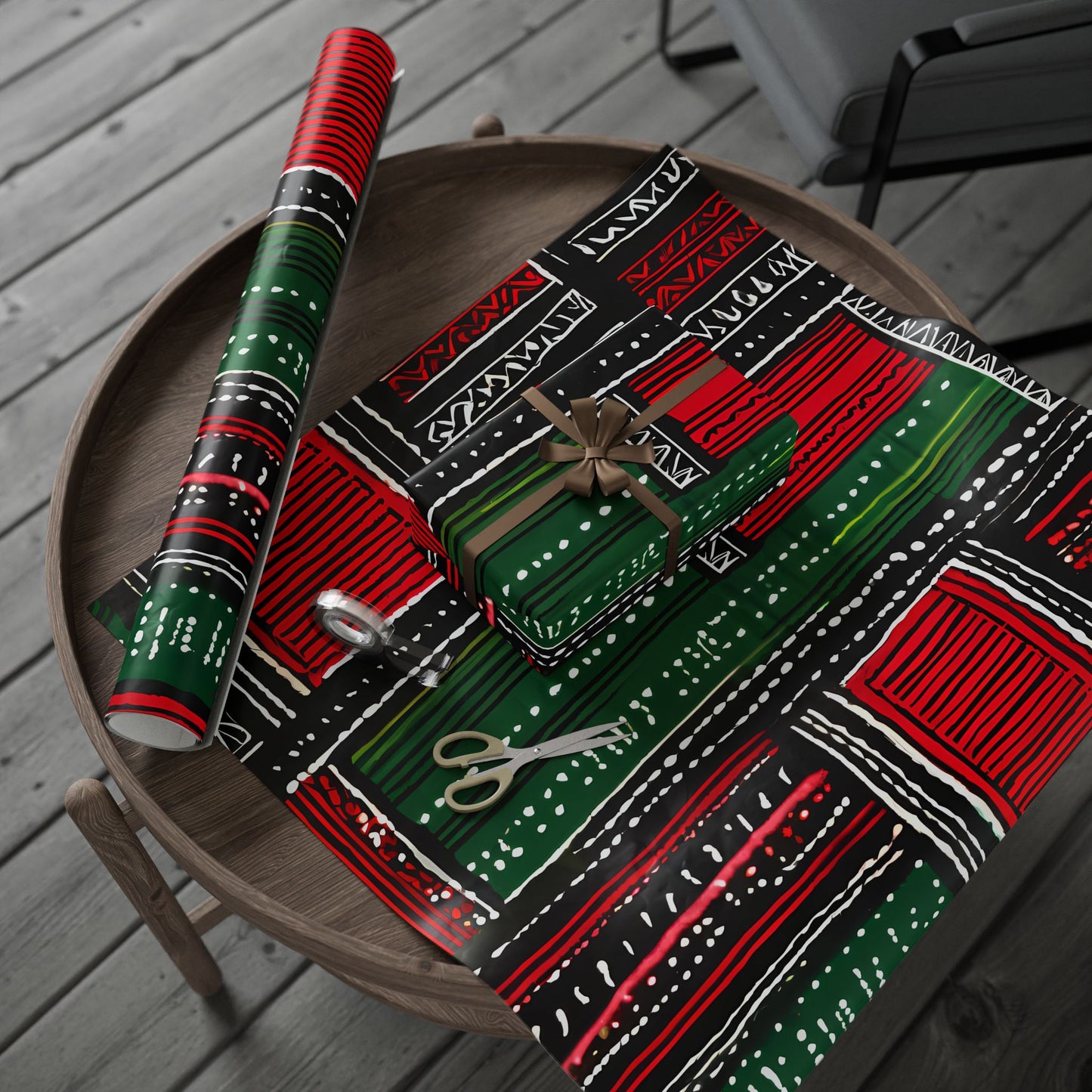 Festive Kente-Inspired Wrapping Paper