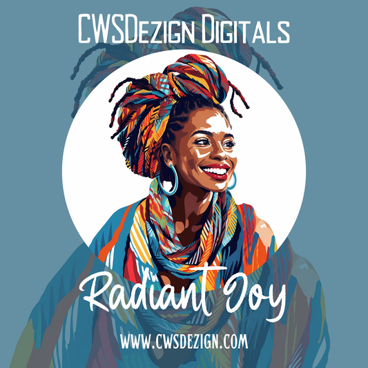 Radiant Joy: Afrocentric Smiling Women Digital Art Collection