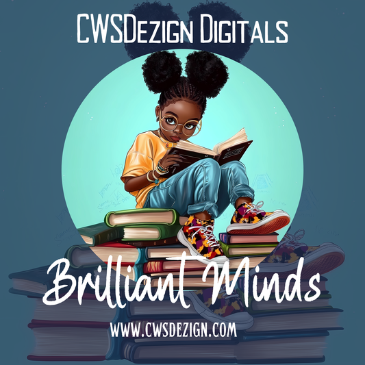 Brilliant Minds: Black Girl Reading Digital Art Collection