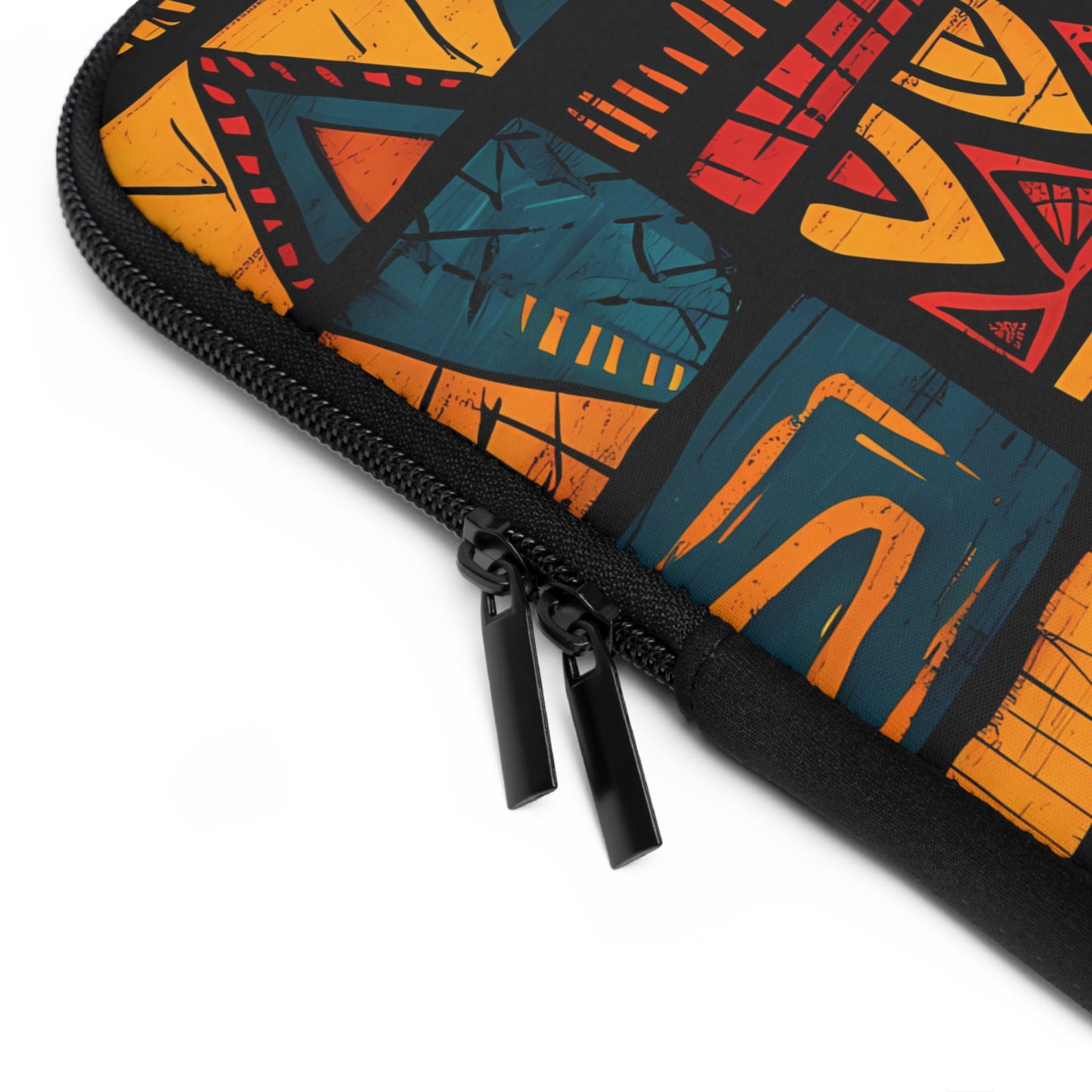 African Tribal Art Laptop Sleeve - Orange