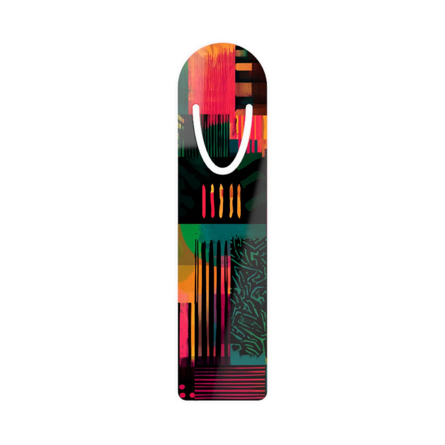 Vibrant Harmony Bookmark – Afrocentric Abstract Geometric Art in Bold Colors
