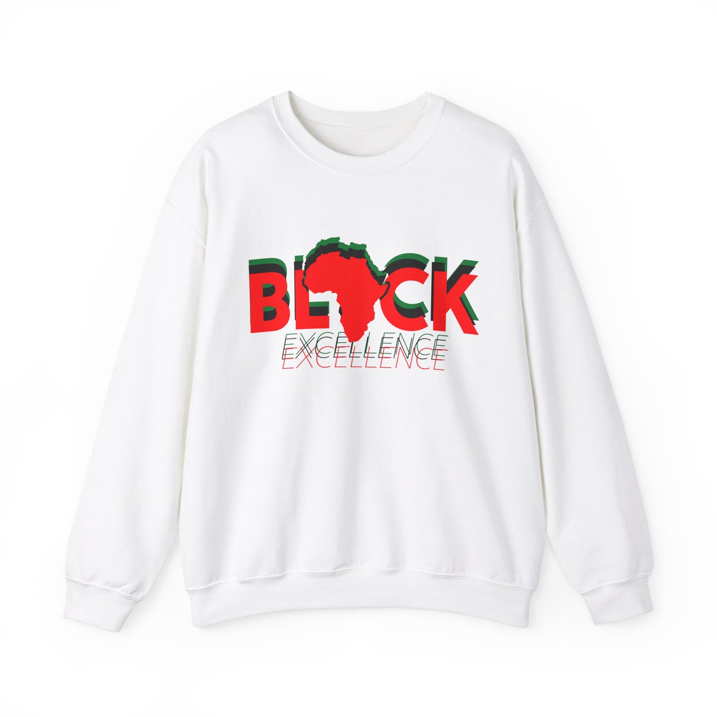 Black Excellence Crewneck Sweatshirt - Afrocentric Design for African Heritage Celebration