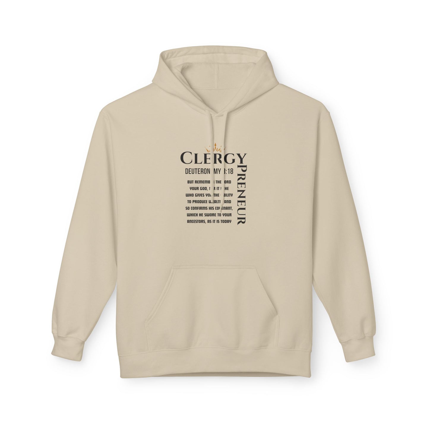 ClergyPreneur Hoodie - Faith Based Unisex Fleece Hoodie for Entrepreneurs with Kingdom Mindset