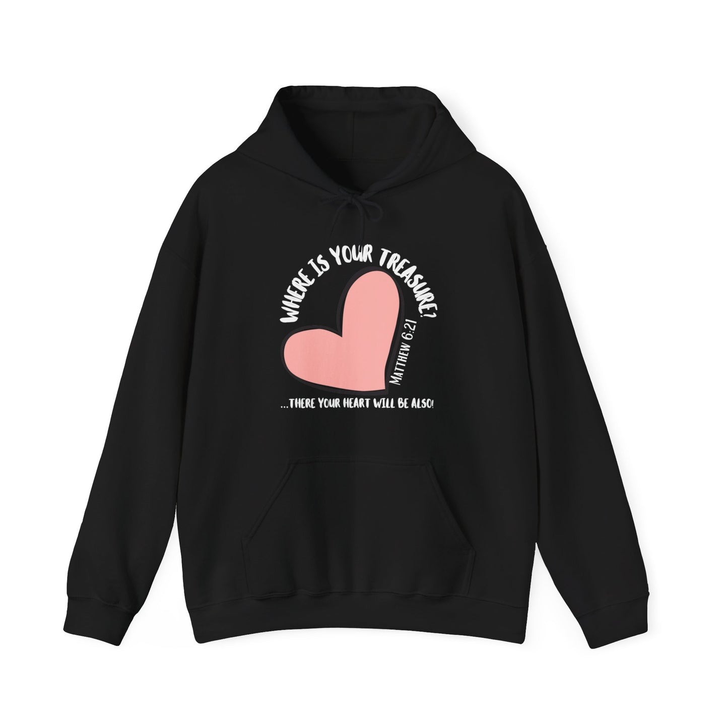 Pink Heart - Matthew 6:21 Hoodie