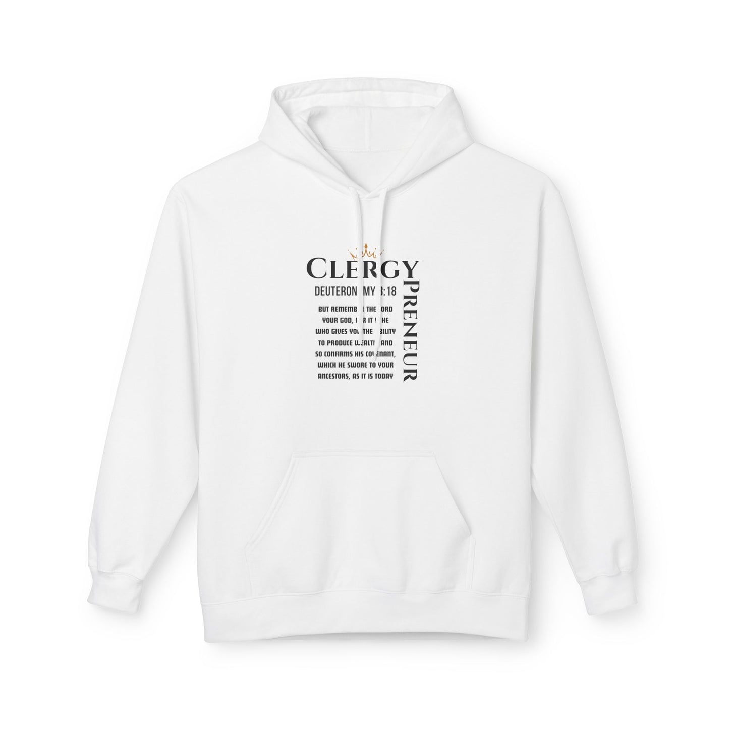 ClergyPreneur Hoodie - Faith Based Unisex Fleece Hoodie for Entrepreneurs with Kingdom Mindset