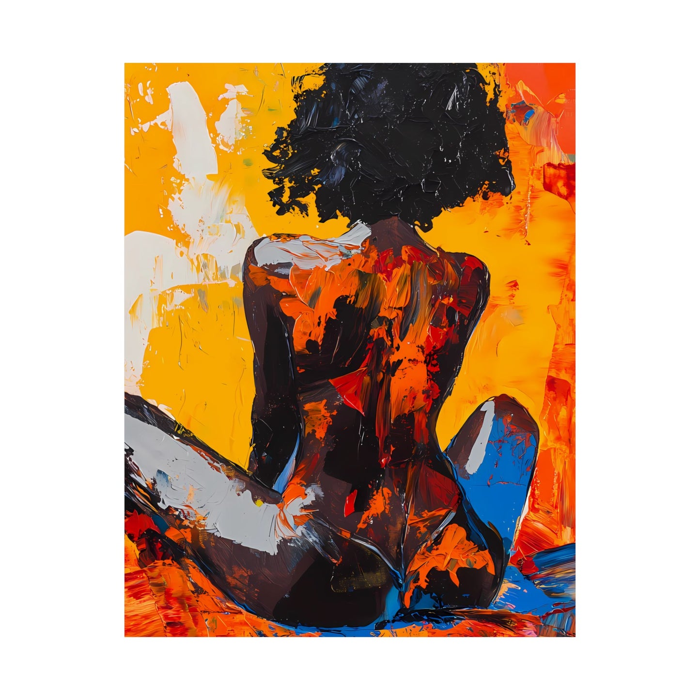 Bold Afrocentric Beauty Abstract Art Print - Vertical Posters