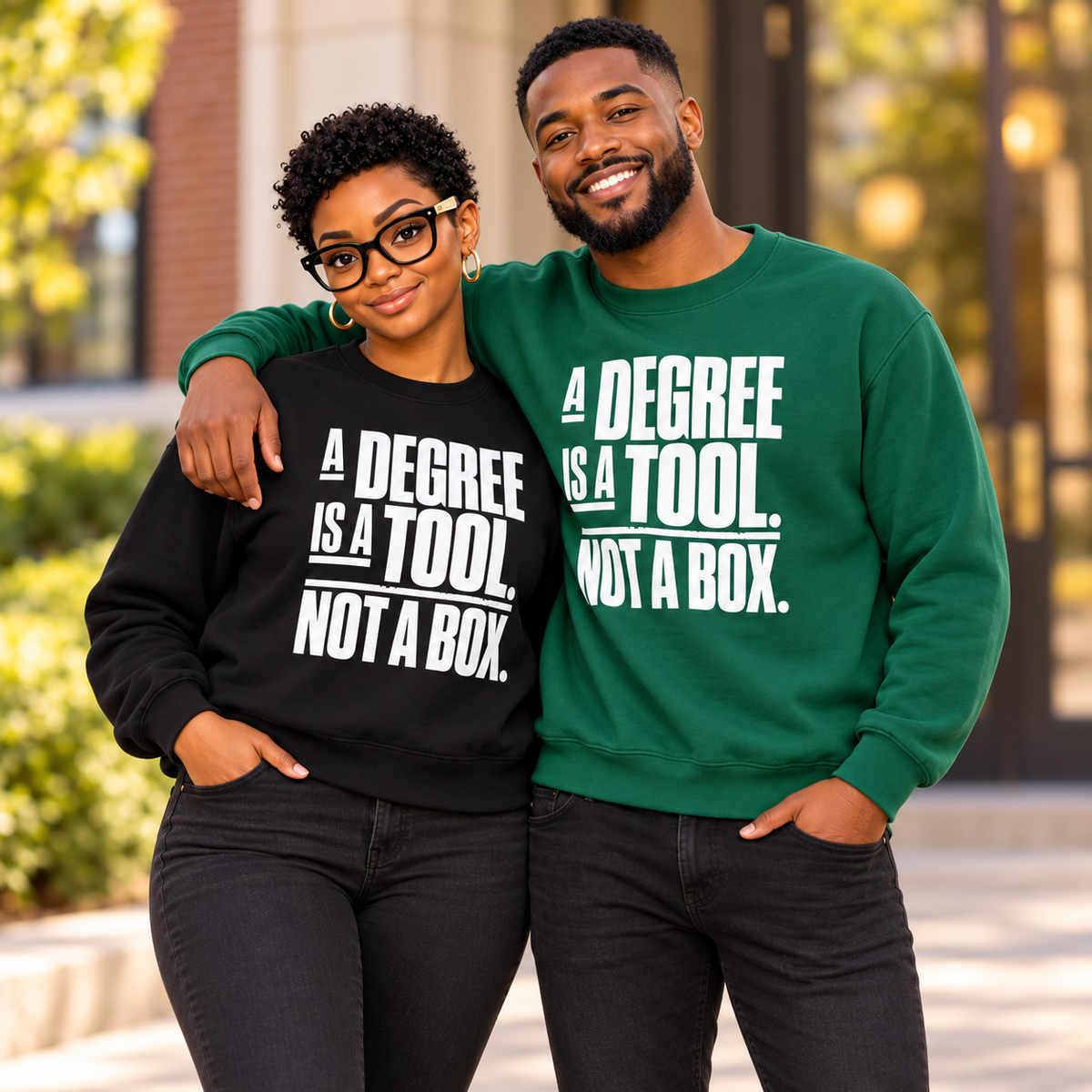 A Degree Is a Tool Not a Box Crewneck Sweatshirt