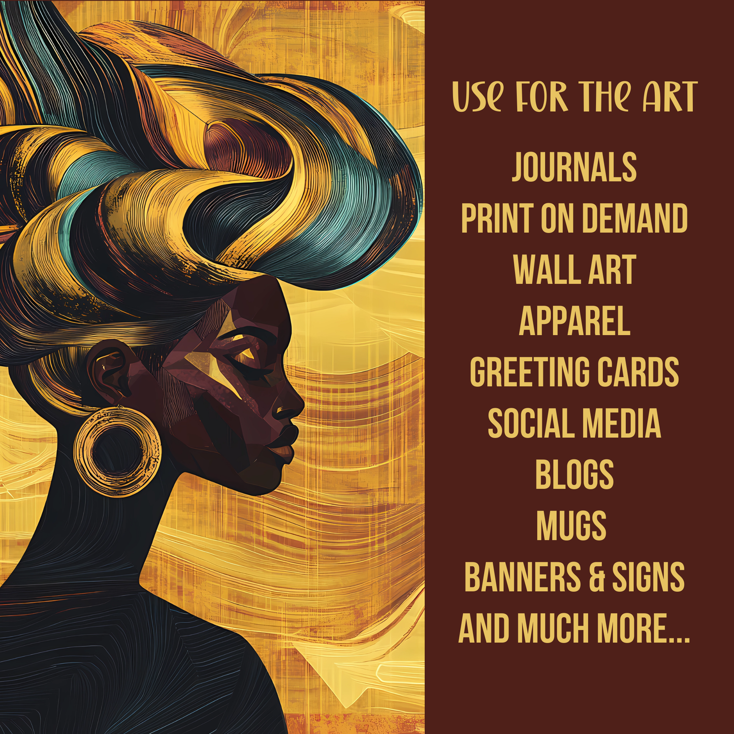 Crowned in Color: Afrocentric Portrait Art Prints