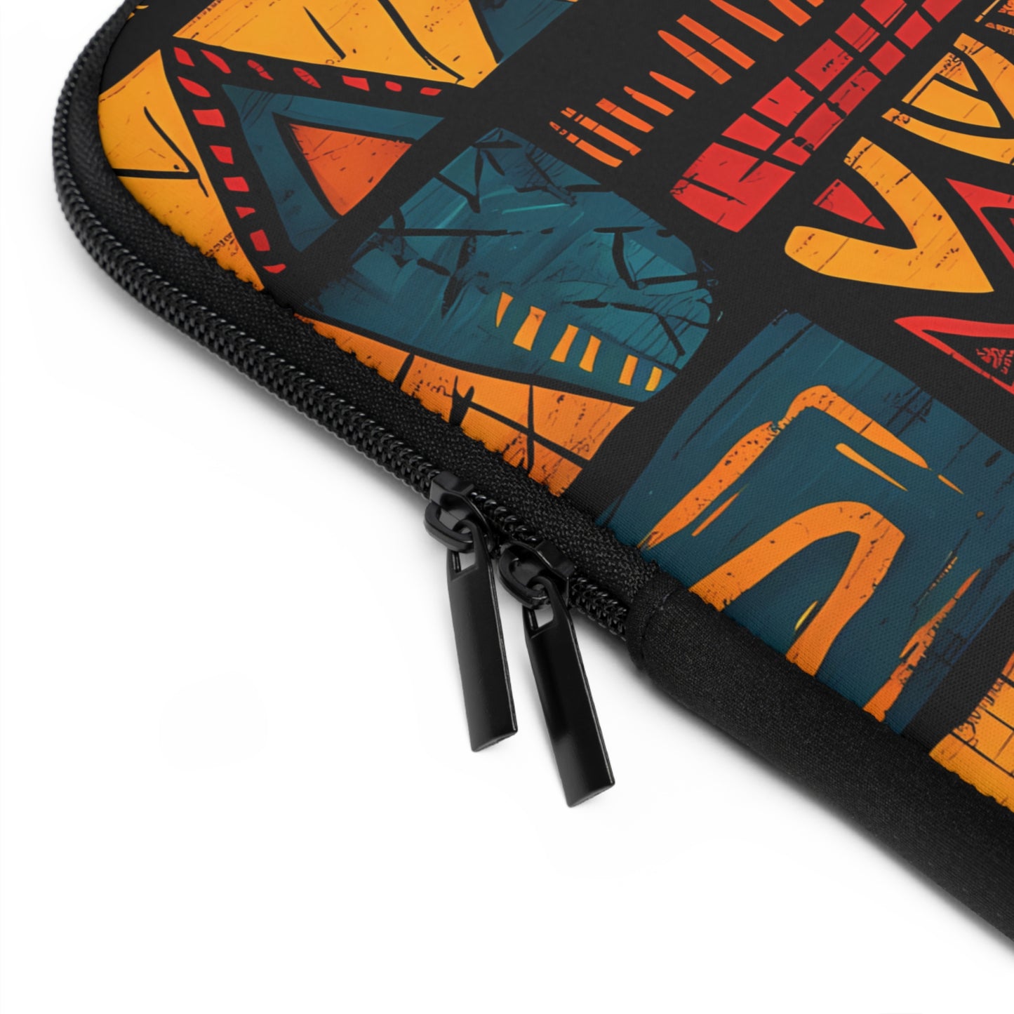 African Tribal Art Laptop Sleeve - Orange