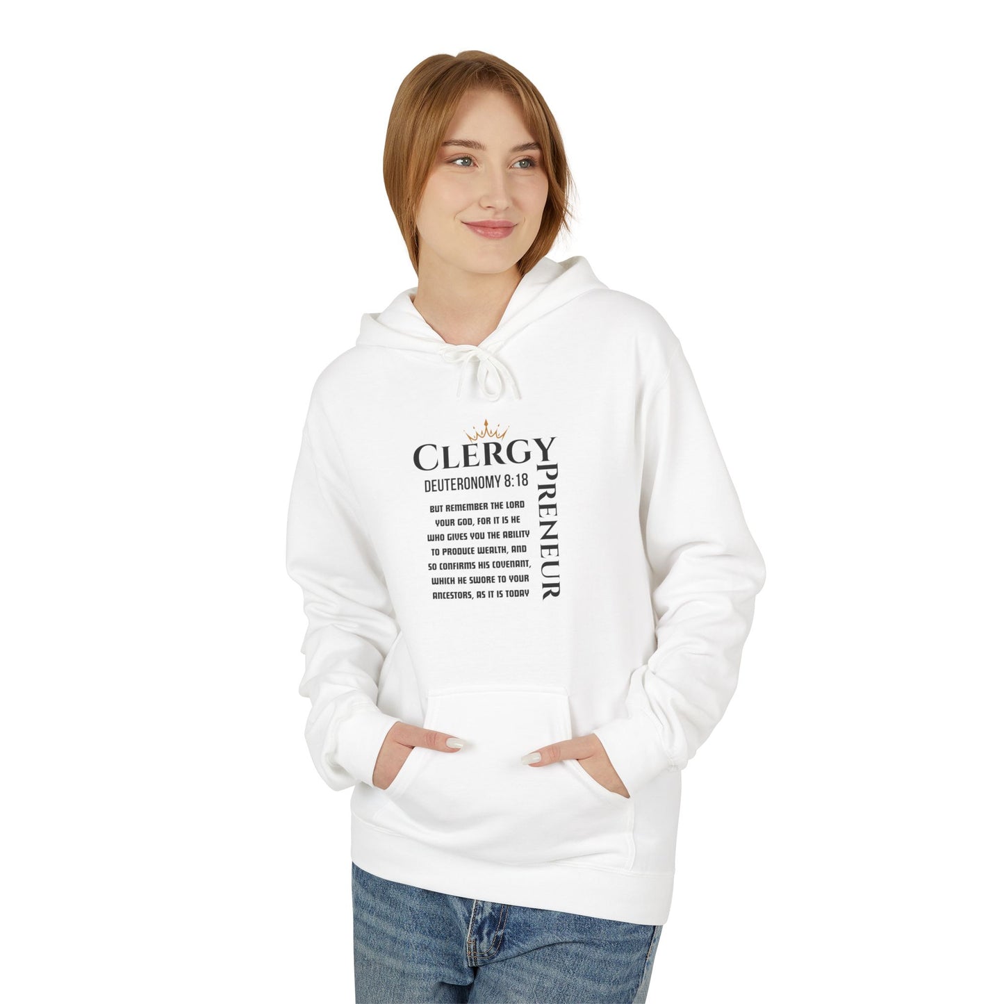 ClergyPreneur Hoodie - Faith Based Unisex Fleece Hoodie for Entrepreneurs with Kingdom Mindset