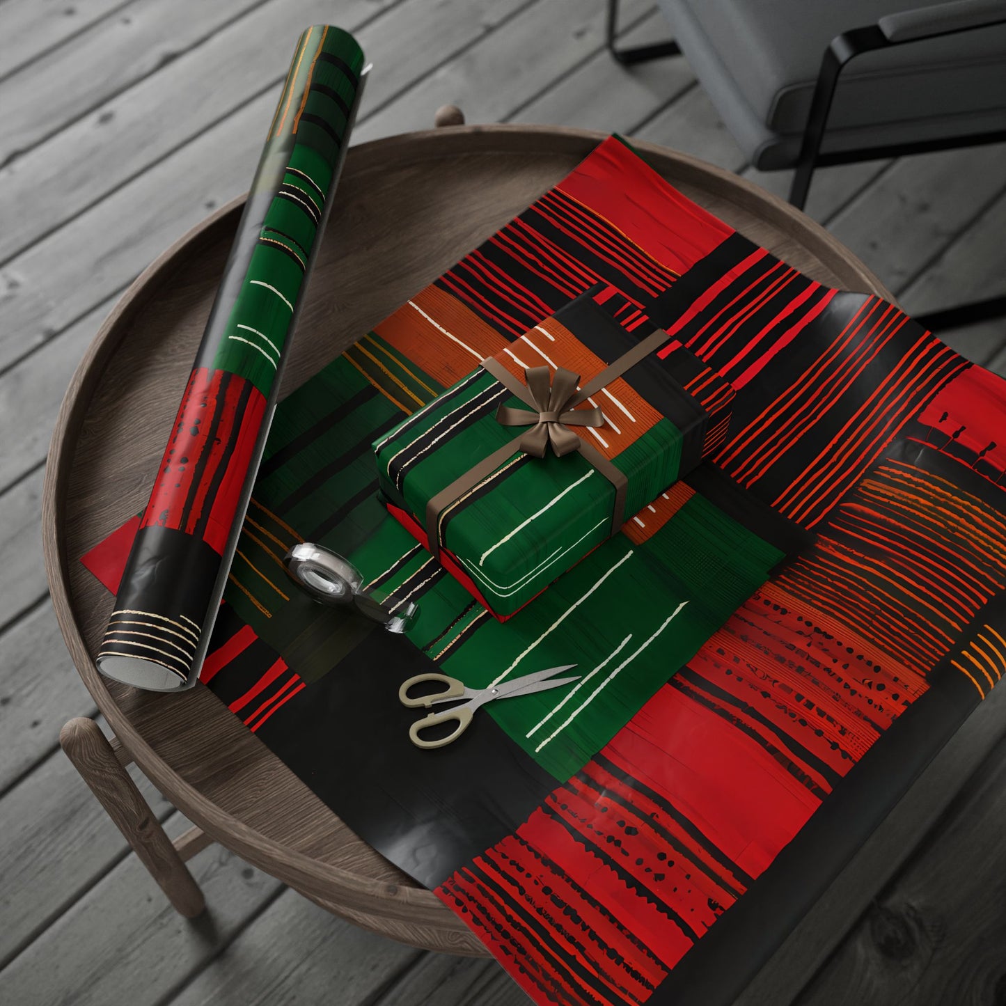 Cultural Kente-Inspired Wrapping Paper