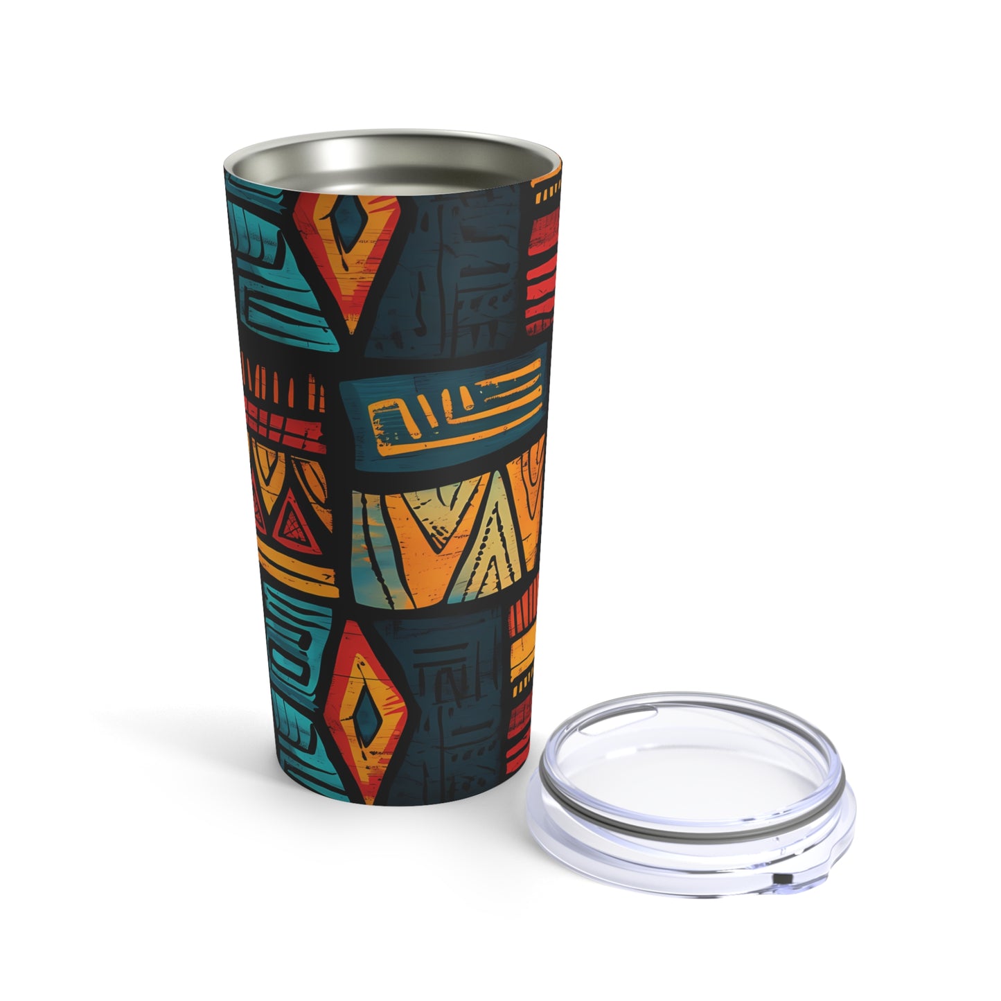 African Tribal Art Design Tumbler - Orange