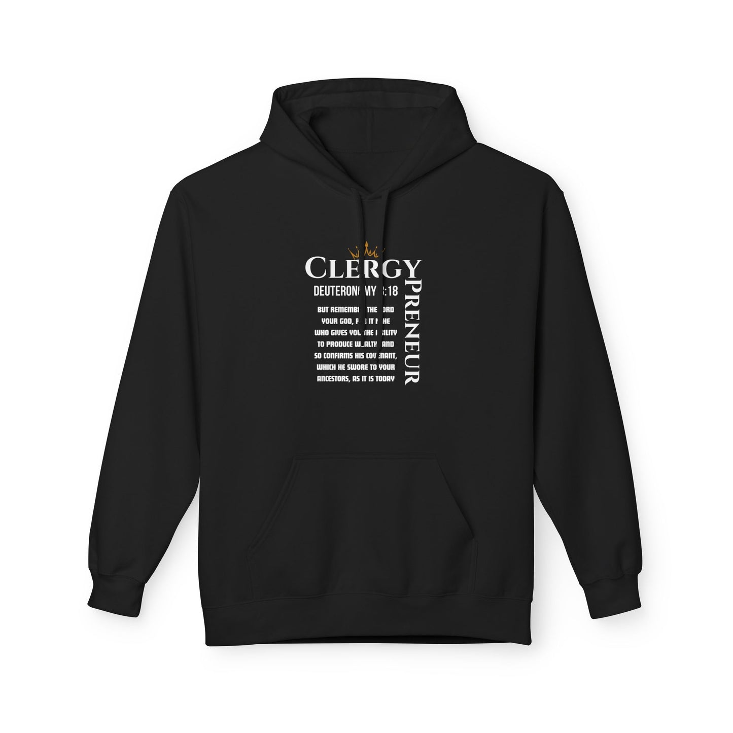 ClergyPreneur Hoodie - Faith Based Unisex Fleece Hoodie for Entrepreneurs with Kingdom Mindset