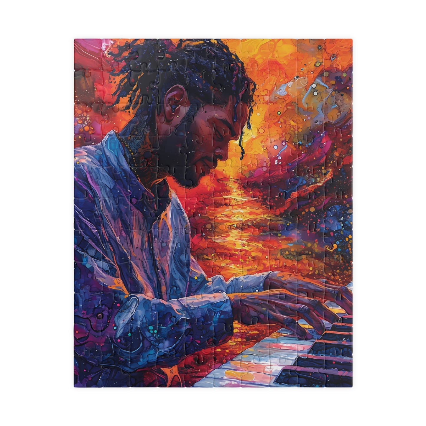 Jazz Pianist Dreams - Colorful Abstract Art Puzzle