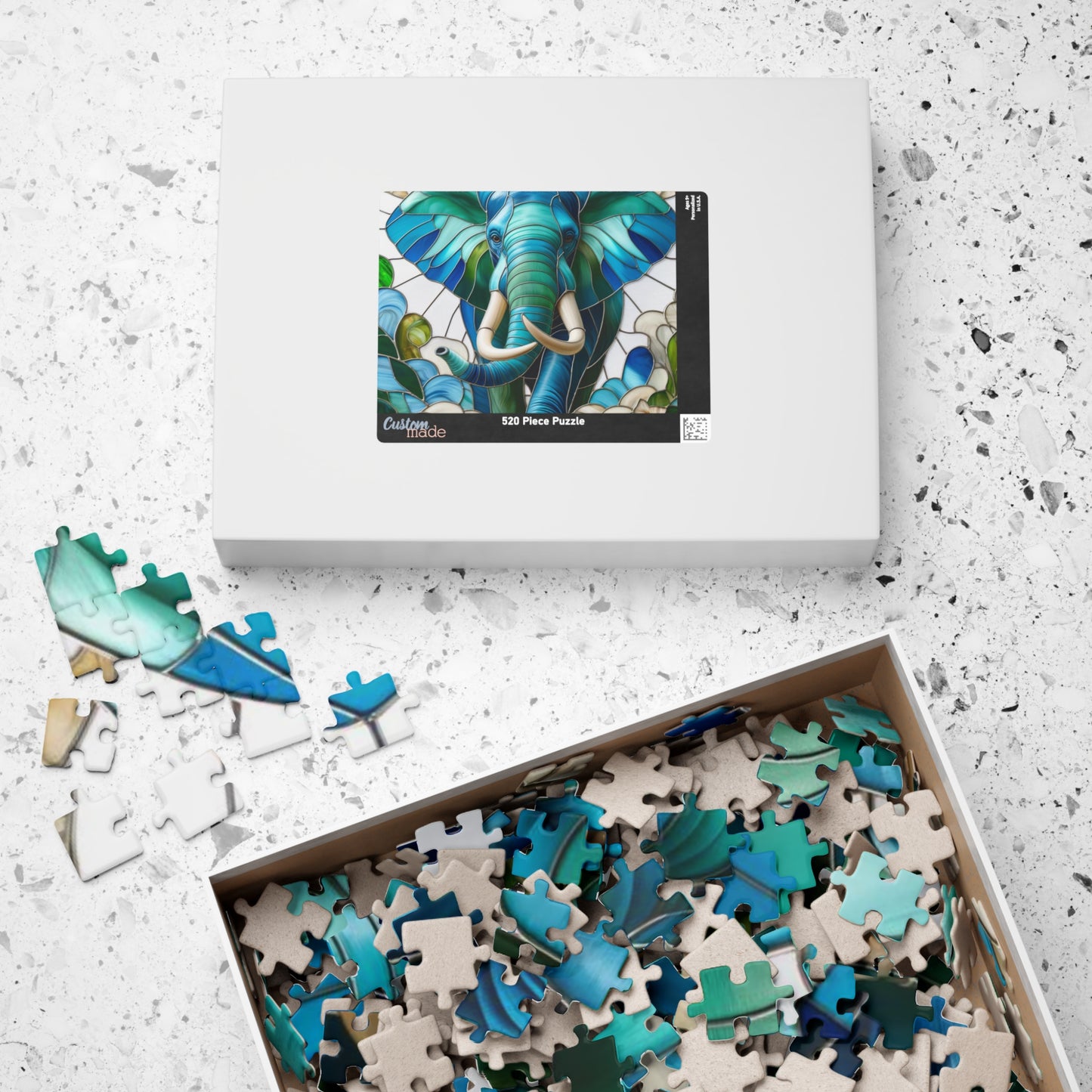 Stained Glass Elephant Jigsaw Puzzle