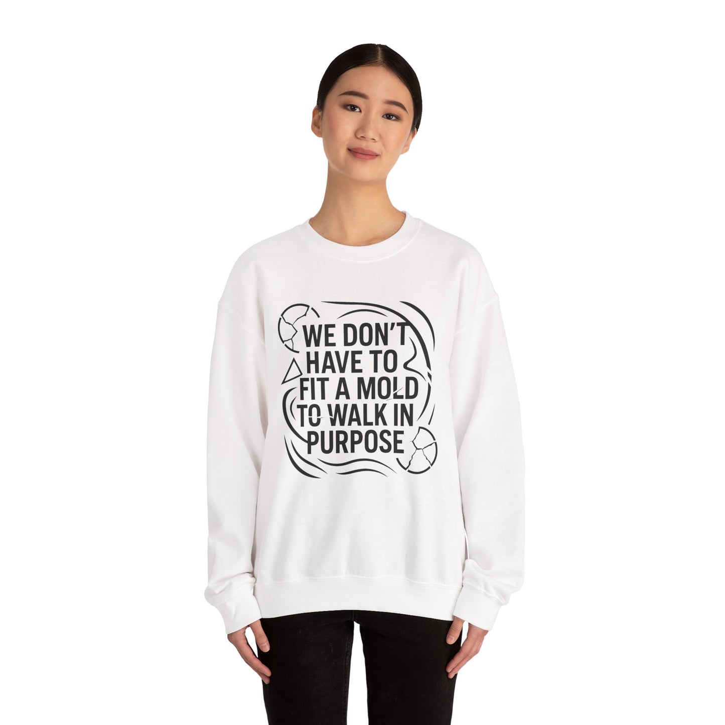 Purposeful Walk Inspirational Crewneck Sweatshirt for Every Occasion - Unisex Cozy Apparel, Gift for Friends, Motivational Clothing, Casual Wear