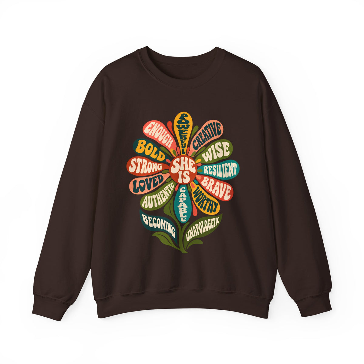 She Is Floral Affirmation Sweatshirt