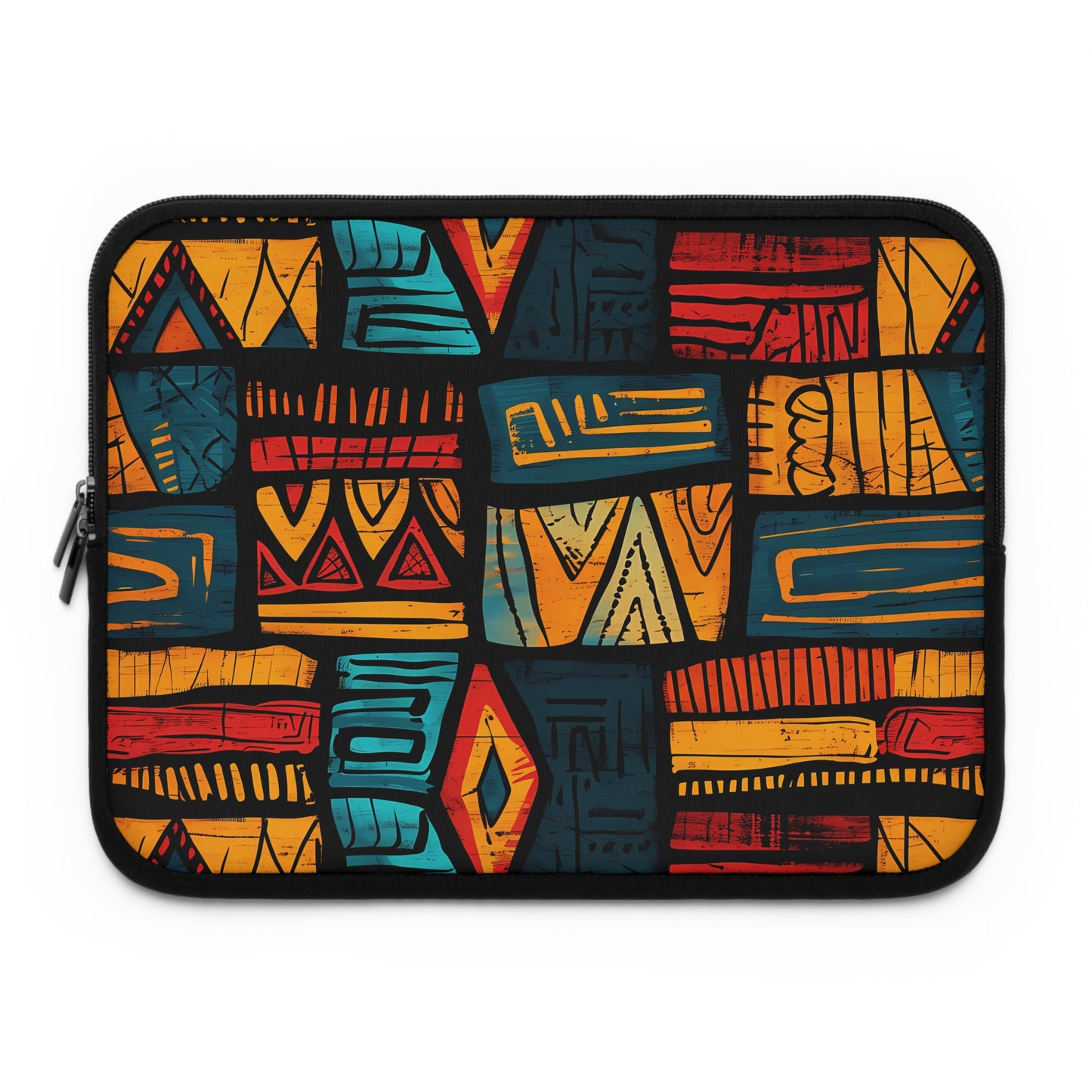 African Tribal Art Laptop Sleeve - Orange