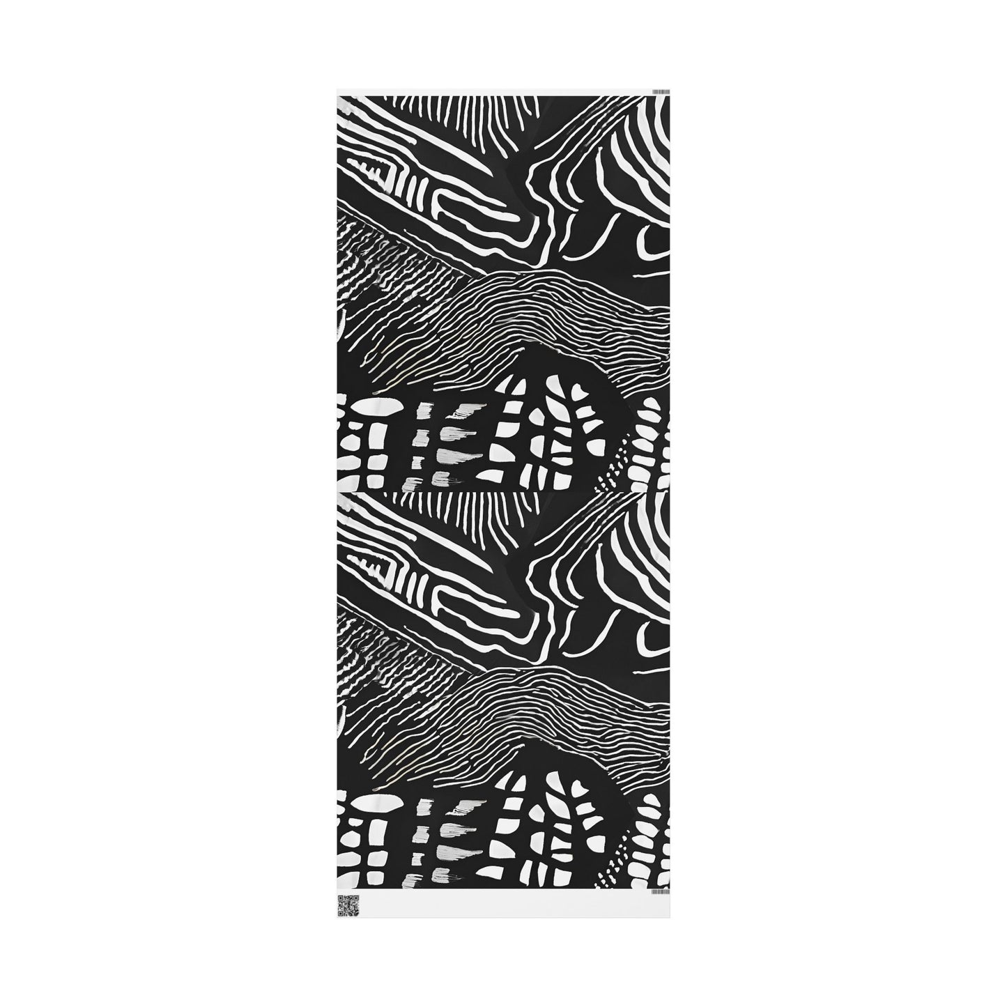 Bold Abstract Black & White Wrapping Paper – Tribal Line Art