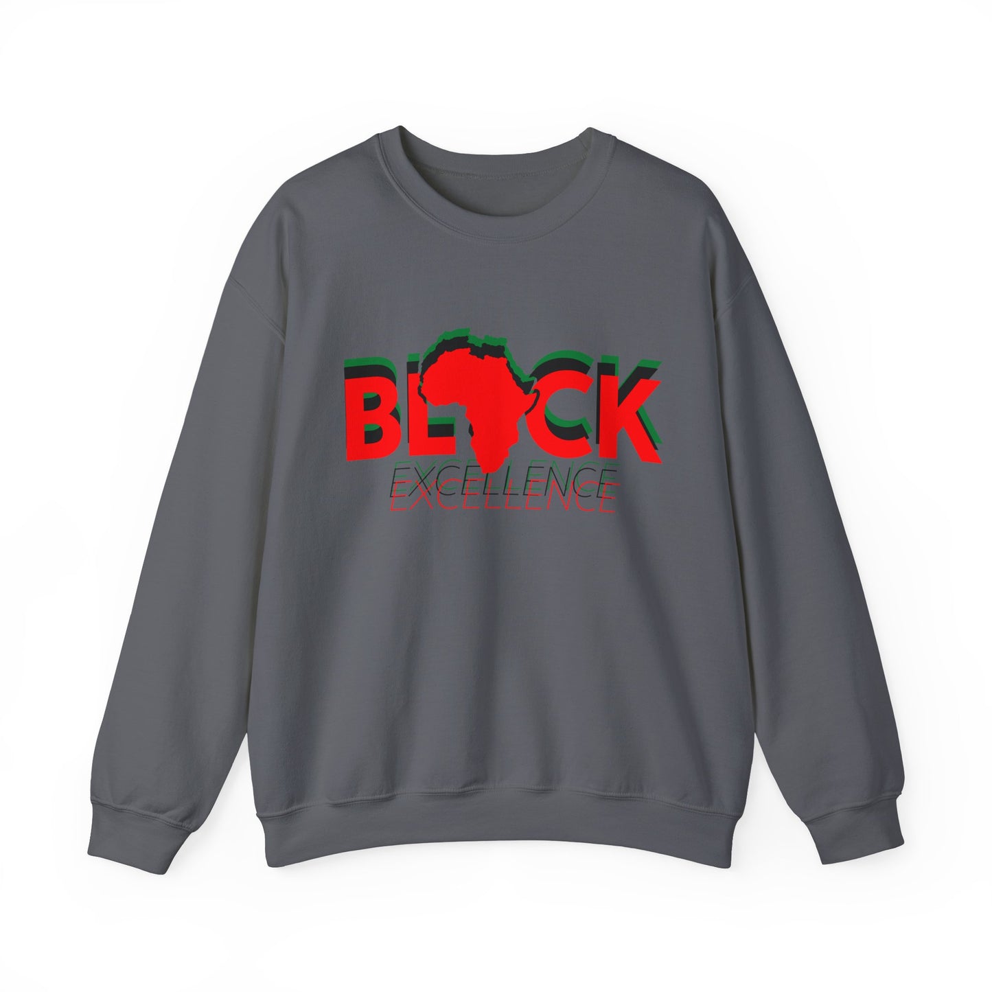 Black Excellence Crewneck Sweatshirt - Afrocentric Design for African Heritage Celebration