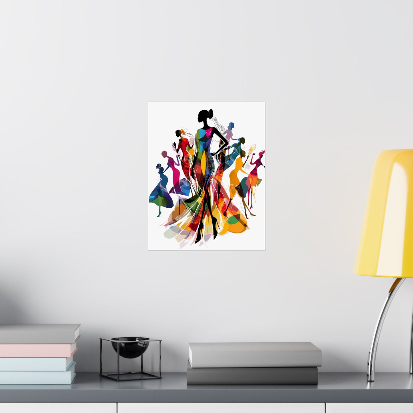 Vertical Posters - Empowered Women in Motion: Colorful African Silhouette Art Print