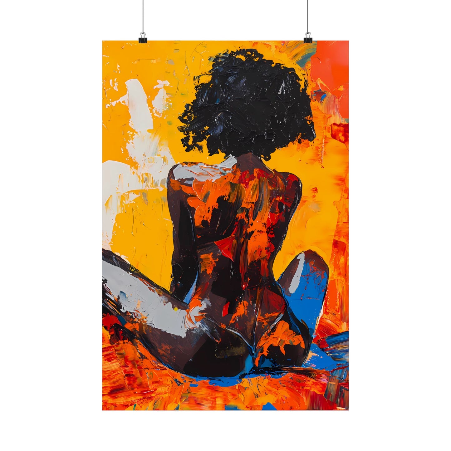 Bold Afrocentric Beauty Abstract Art Print - Vertical Posters